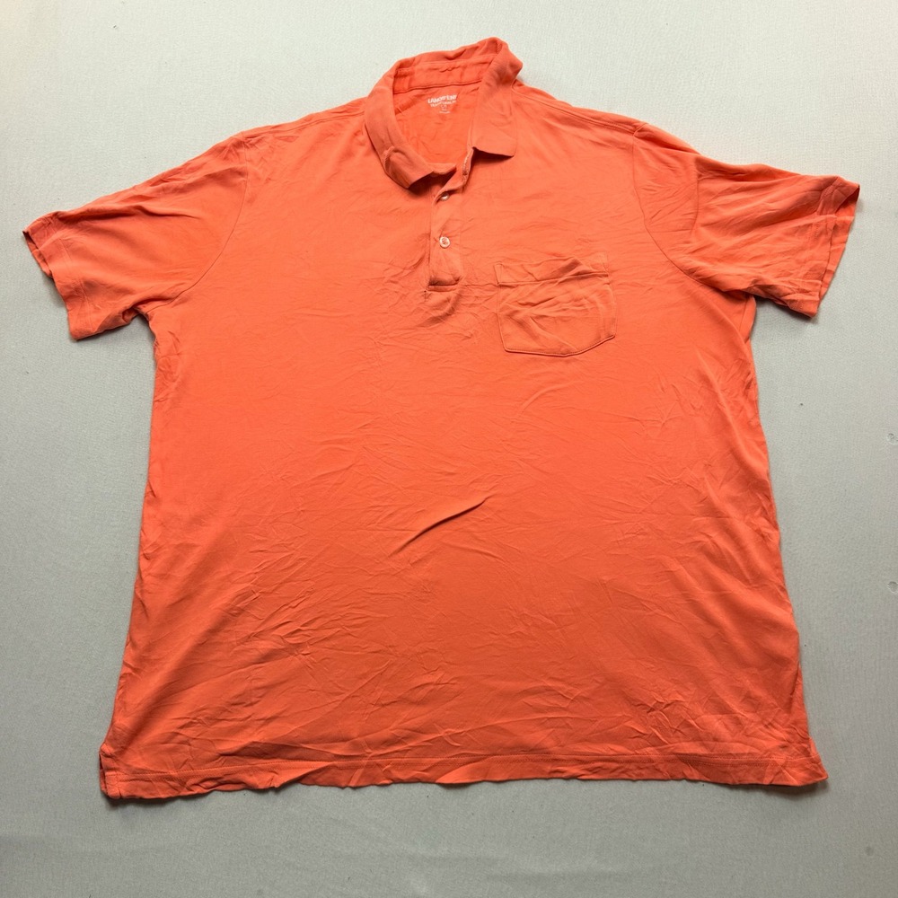 Lands' End Polo Shirt Mens Large Tall Orange Excellent Traditional Fit Pocket